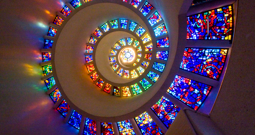 Stained glass spiral
