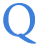 Letter Q in blue