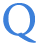 Letter Q in blue