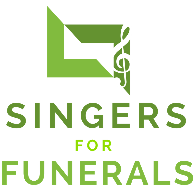 Singers for Funerals icon - illustration of girl with blond hair from the waist up, in a green dress holding a music book and singing